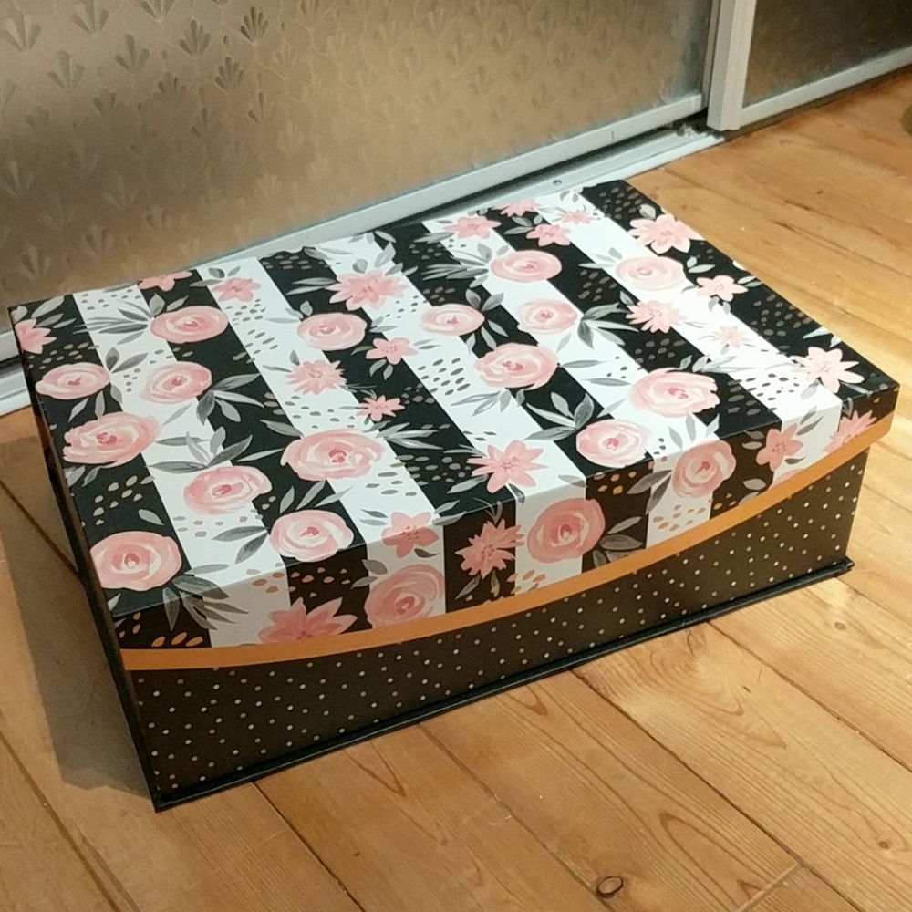 Decorative Storage Box Stripe Flowers (8)